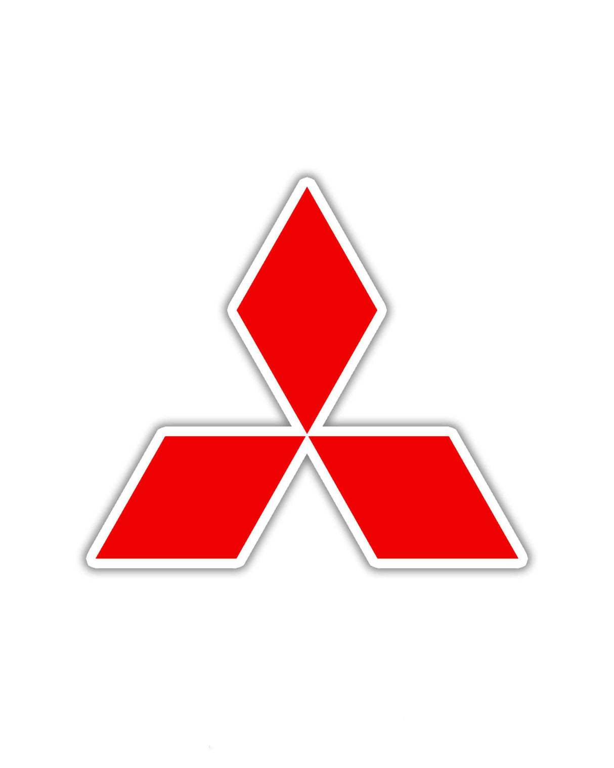 Mitsubishi Diamond Sticker - Red