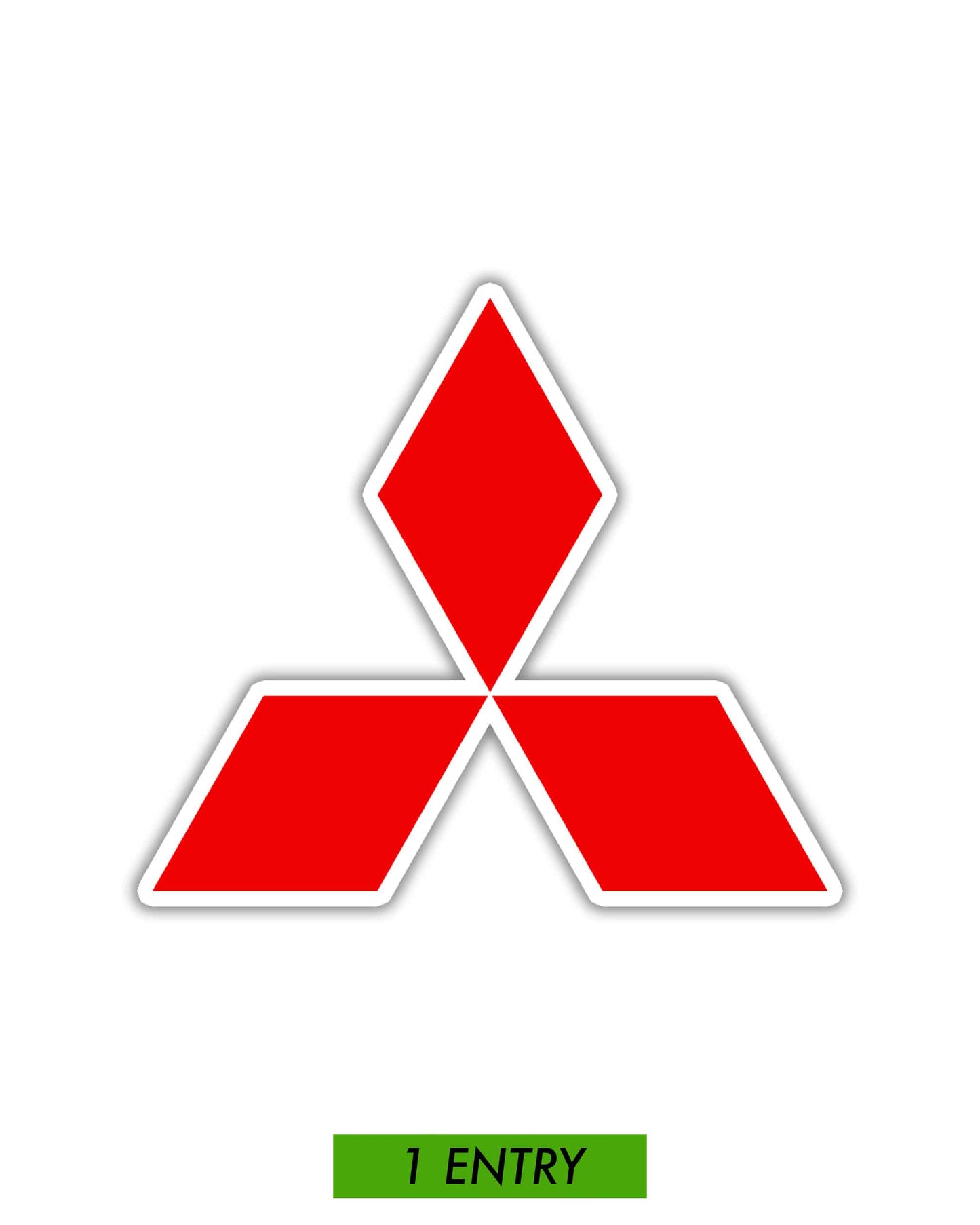 Mitsubishi Diamond Sticker - Red