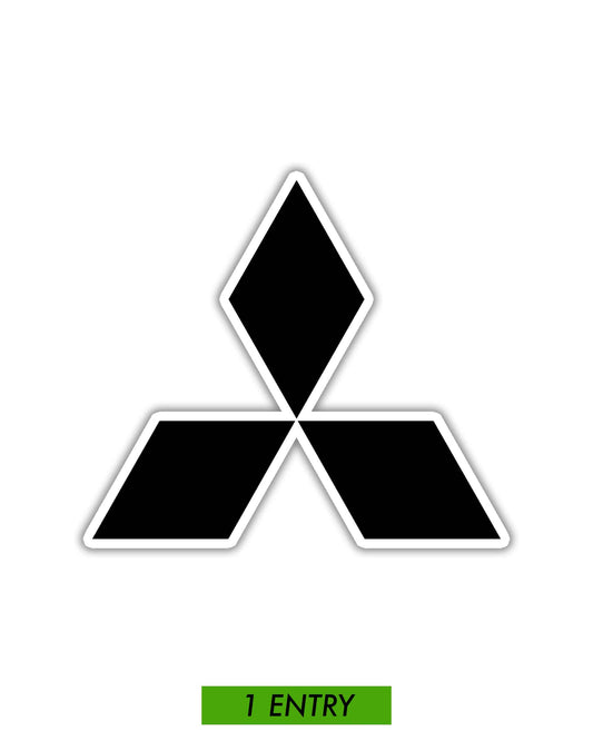 Mitsubishi Diamond Sticker - Black
