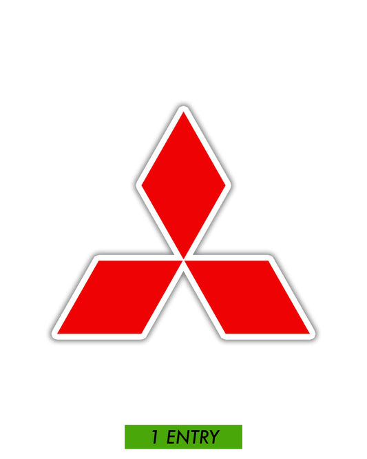 Mitsubishi Diamond Sticker - Red